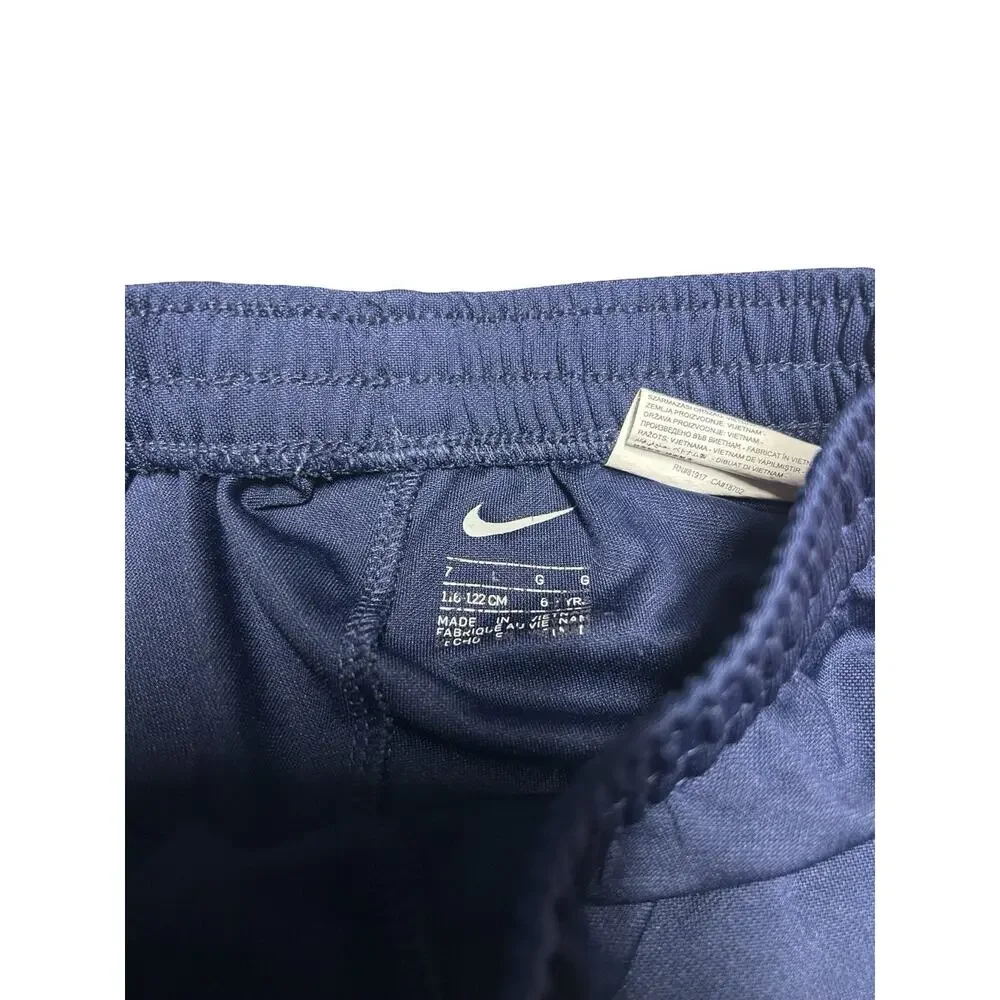 Nike Kids Dri-FIT Athletic Shorts Blue Red Size 6Y Swoosh Logo